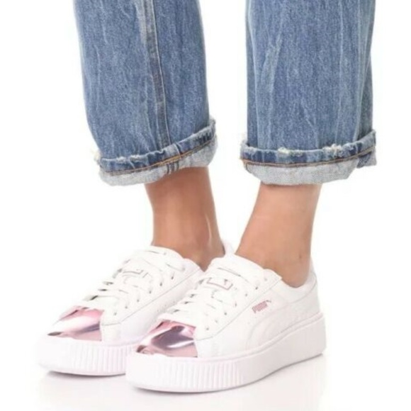 puma white leather sneakers